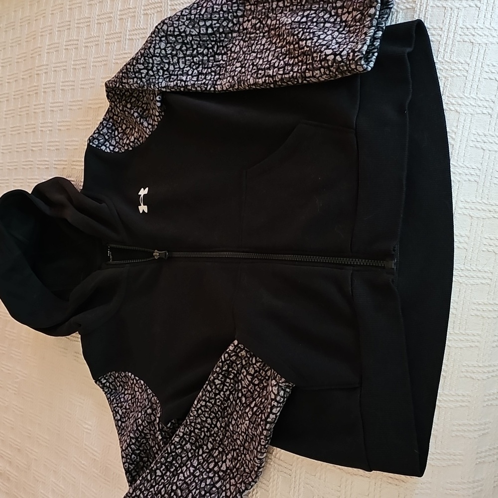 Under Armour Kids Black Jacket with Patterned Sleeves